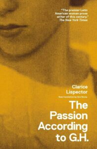 cover of "The Passion According to G.H.": A yellow-tinted close-up of a young woman's neck and chin.