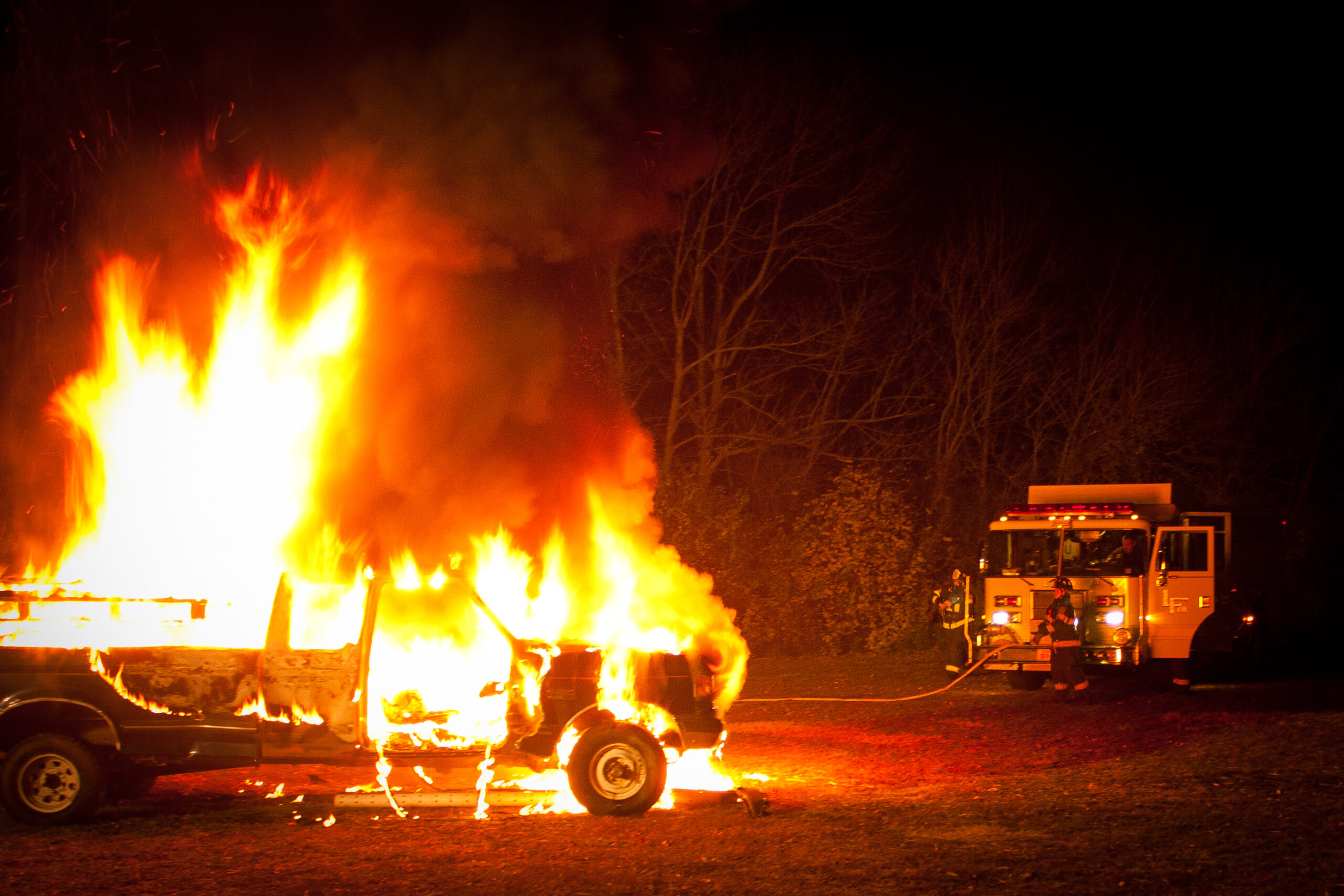 photo from a burning truck by Jason Bolonski