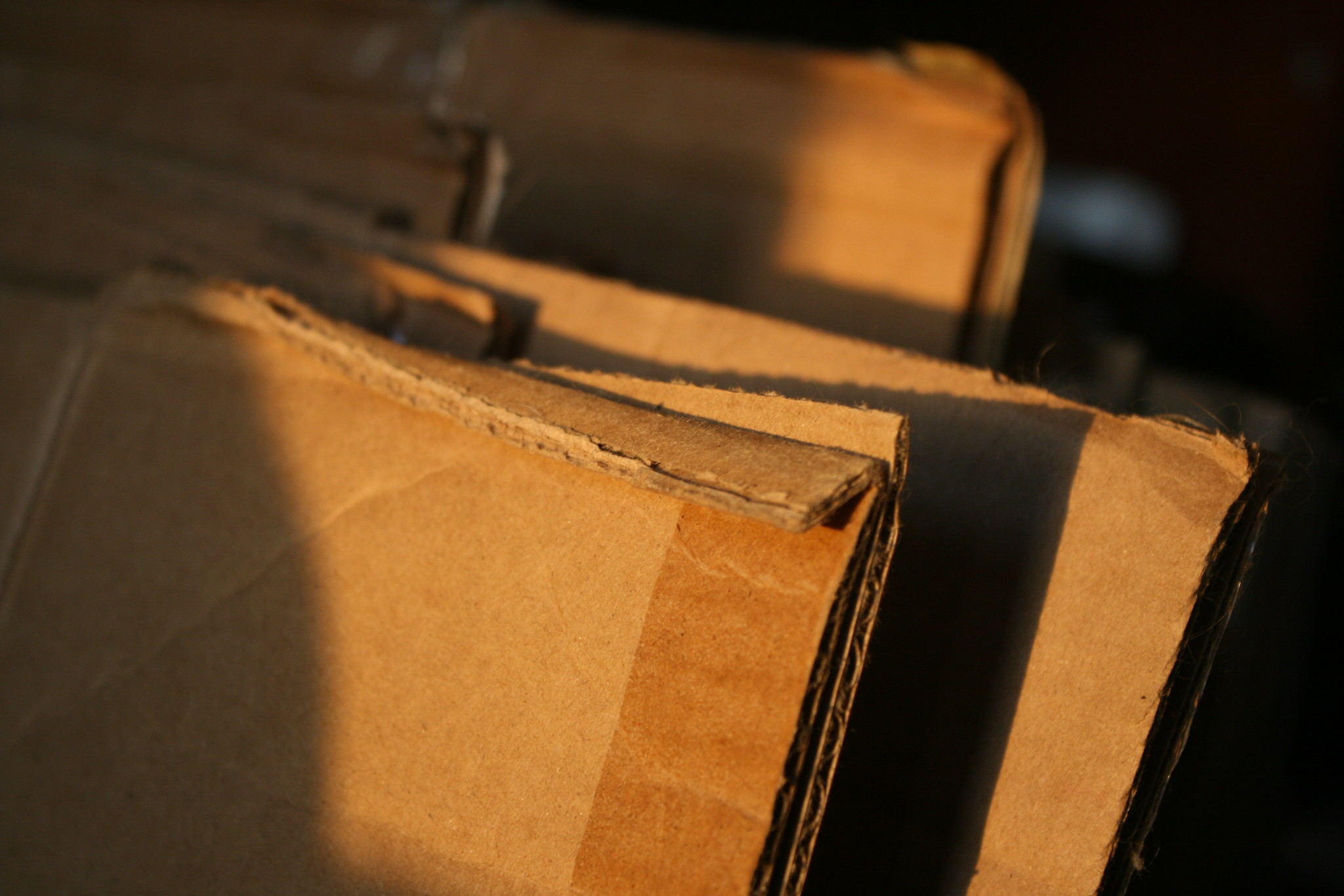 Close-up images of cardboard boxes.