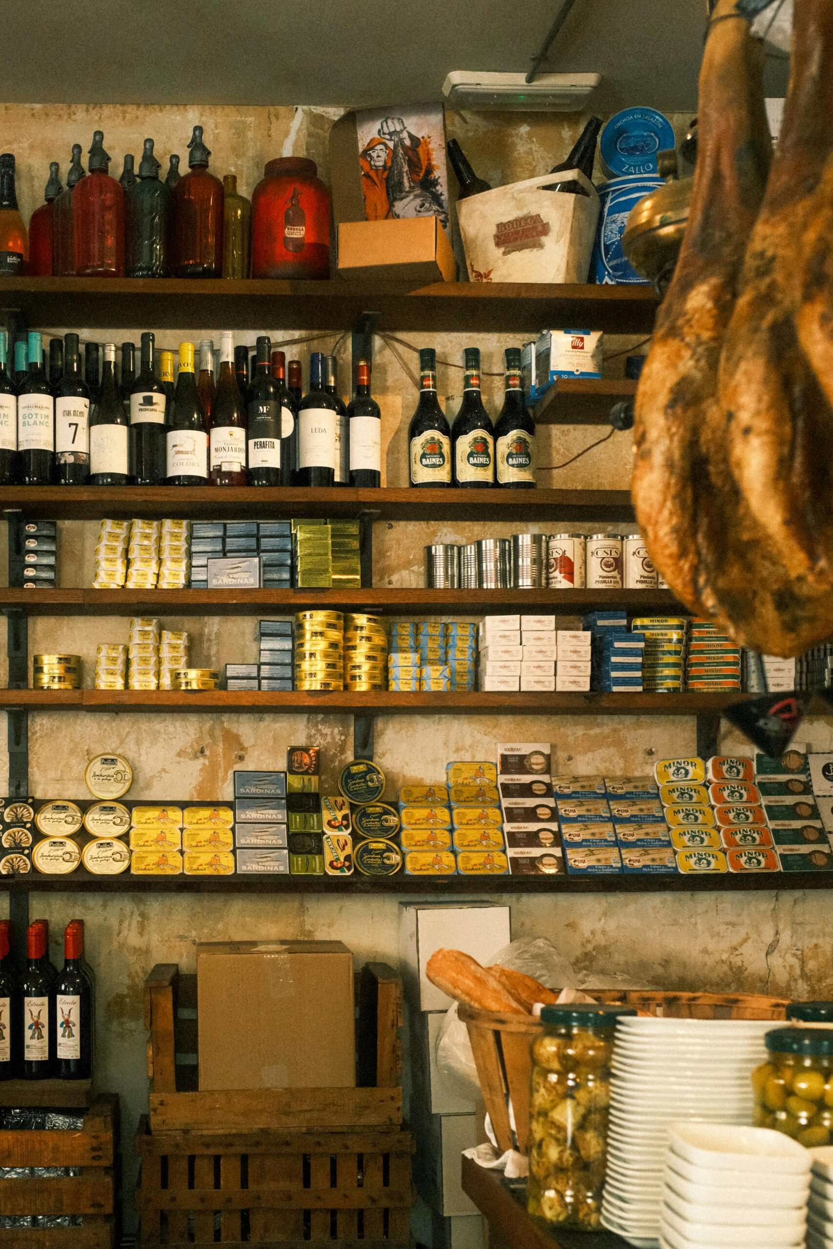 Market with Wine and Hanging Meat