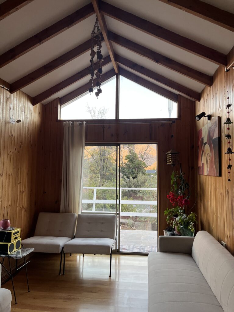Interior of wooden house