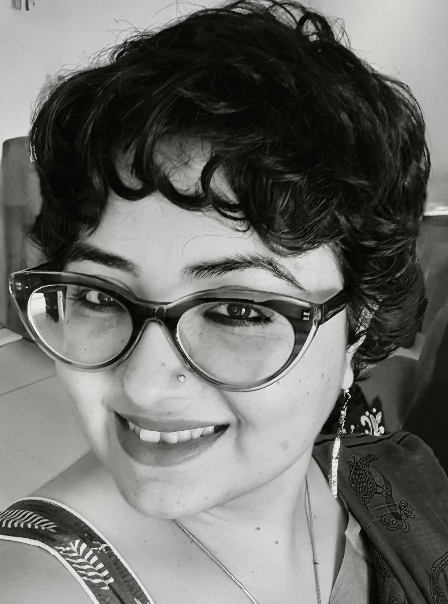 Black and white Portrait of Bishnupriya